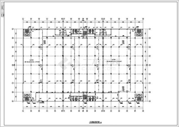 青岛市某大型高层丙类厂房给排水施工CAD布置图-图二