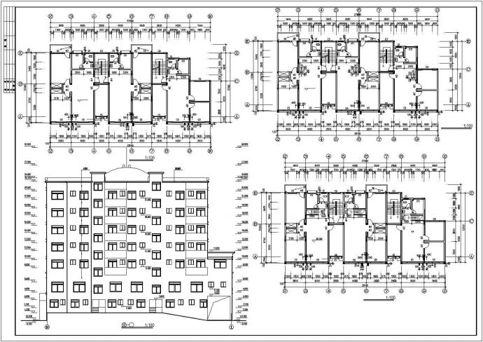 多层欧式商住楼建筑设计CAD布置图_图1