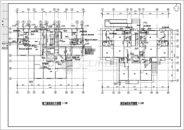 某11层住宅楼的给排水施工图-图一