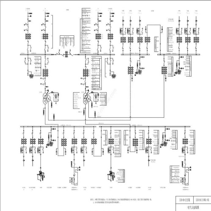 110-B-2-D01-01 电气主接线图_图1