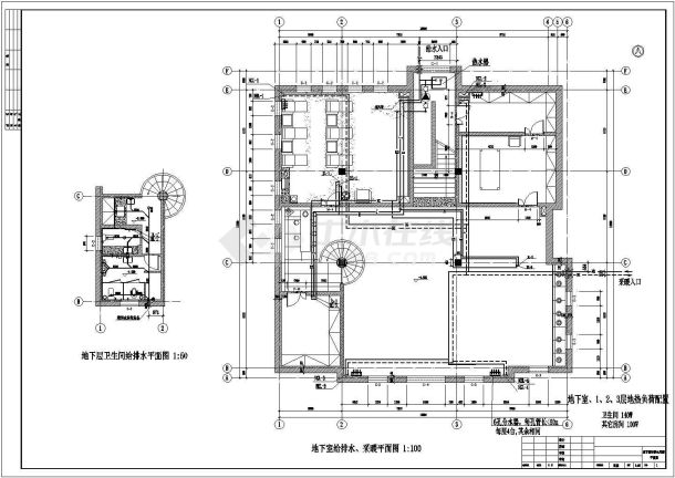 某地区高档别墅CAD水暖施工图-图二