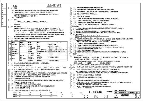 某高层住宅成套齐全给排水消防图纸-图一