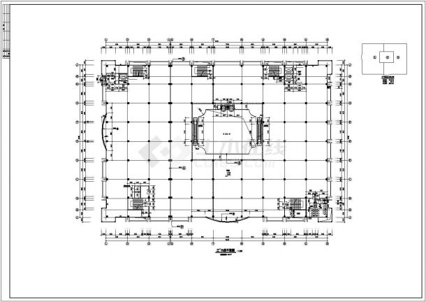 青岛市某特色商场建筑设计施工CAD布置图-图一