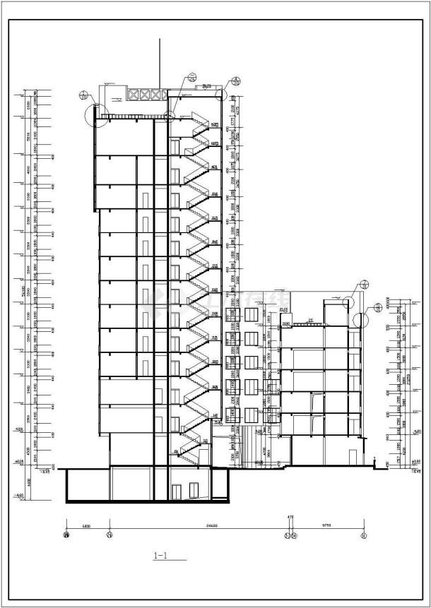 青岛市某大型三星级宾馆建筑CAD布置图-图一