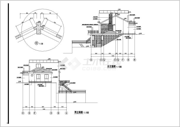 一套经典的别墅住宅建筑图（共15张）-图二