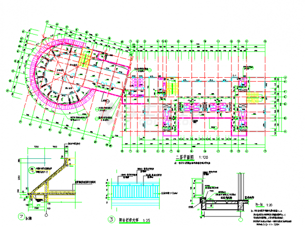 3层框混结构招待所建筑施工图纸-图二