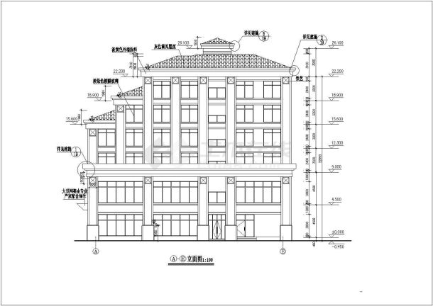  Architectural design and construction drawing of a hotel scheme (complete set) - Figure 1