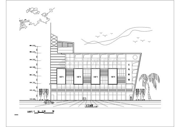 某地六层商业建筑设计平立面方案图-图一