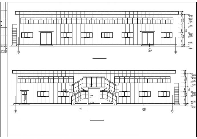 小型食堂建筑施工参考平立面图_图1