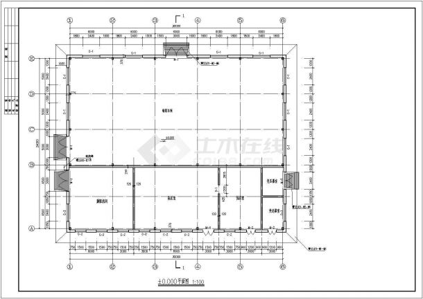 二层制氧厂房建筑施工图（含设计说明）-图一