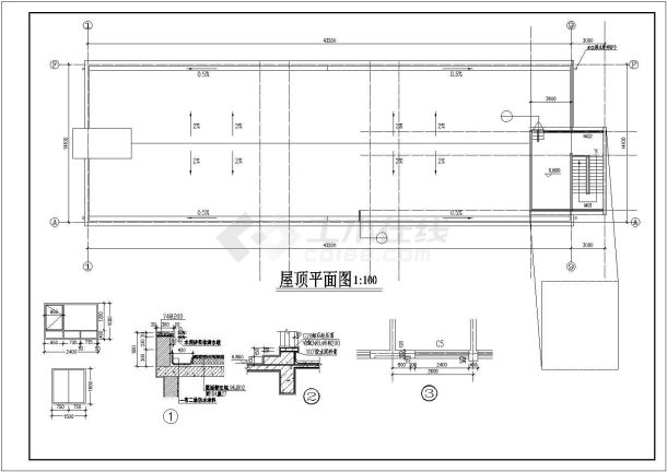 某二层污水处理厂建筑施工图(共6张)-图二