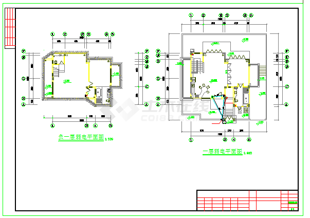 [海南]别墅建筑A型住宅电气施工预埋图-图二