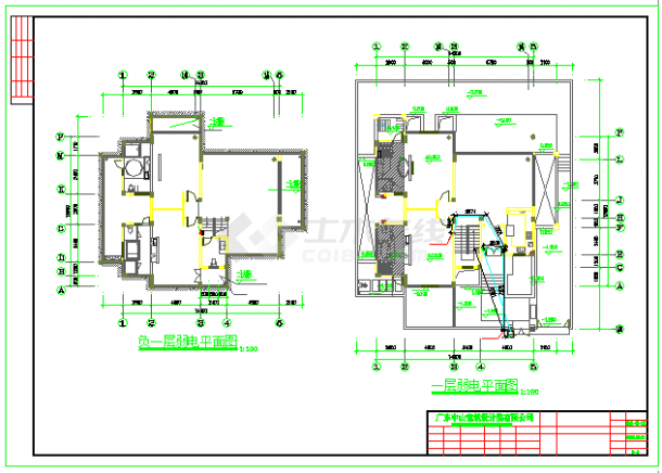 别墅建筑C型住宅电气施工预埋图（共4张）-图二