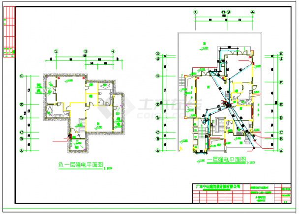 别墅建筑D型住宅电气施工预埋图（含3张图）-图一