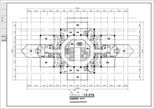 酒店建筑设计CAD平面方案图-图二