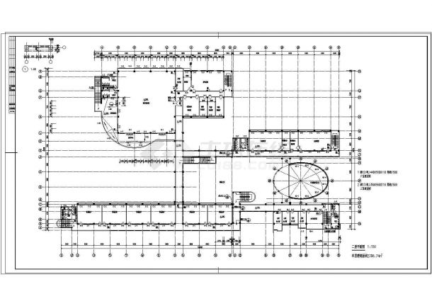 【安徽】某高层学校综合楼建筑平面图设计-图二