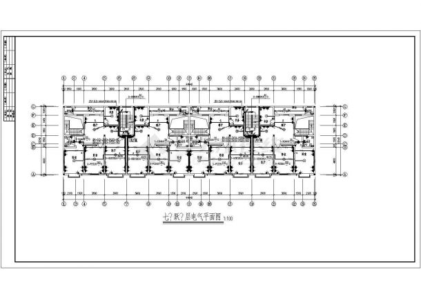 长沙市某安置房多层建筑CAD布置图-图二