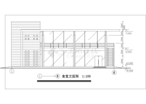【北京】某食堂室内装修设计施工图-图一