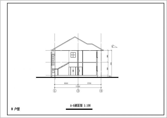 某地两层小别墅建筑设计CAD图_图1