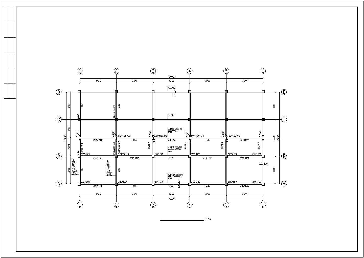 湖北某框架结构饭店CAD平面布置参考图