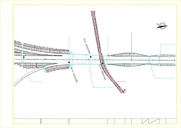 121 木路跨线桥桥位平面图 CAD图_图1