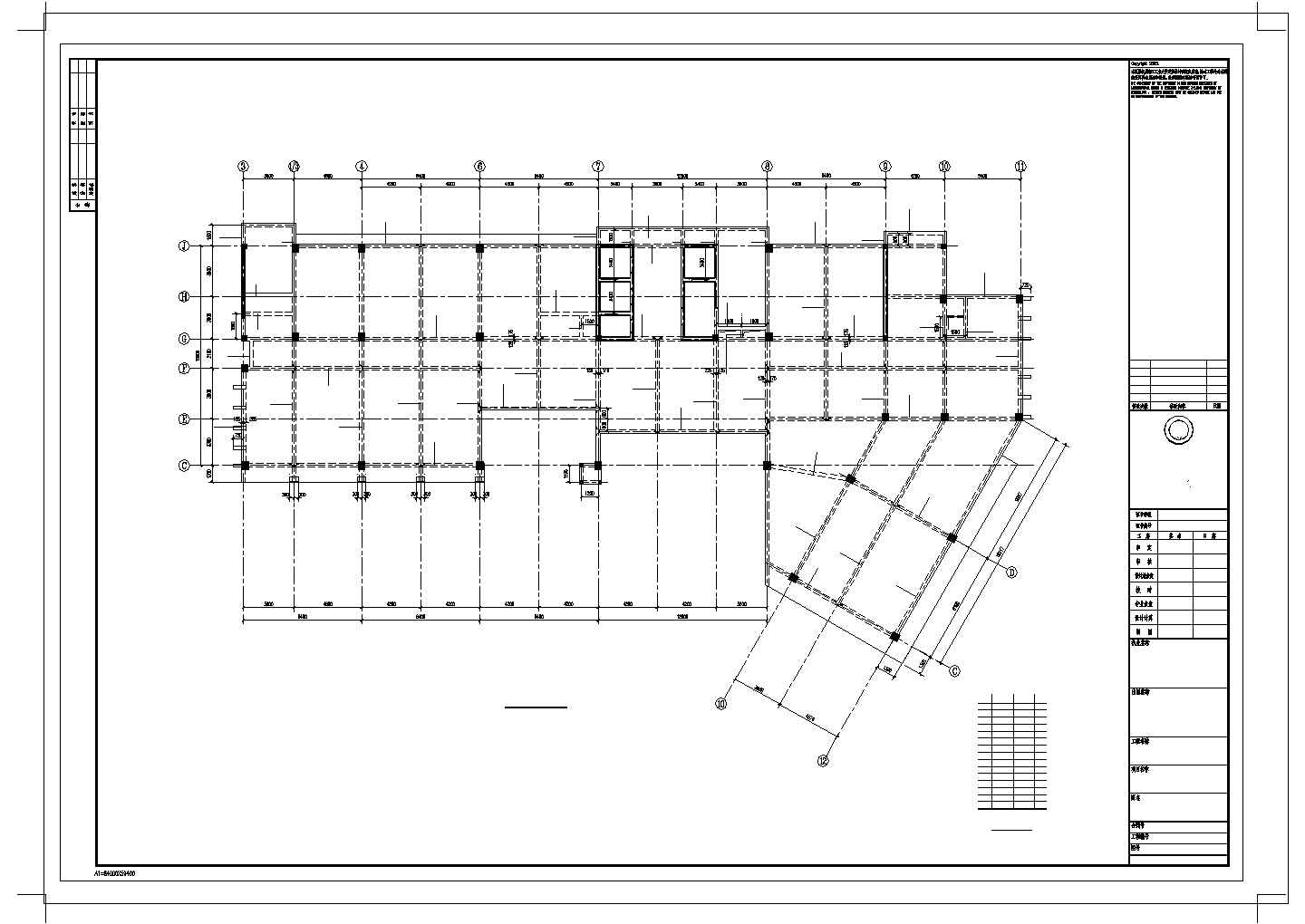 杭州某十二层框剪结构生产楼结构图纸