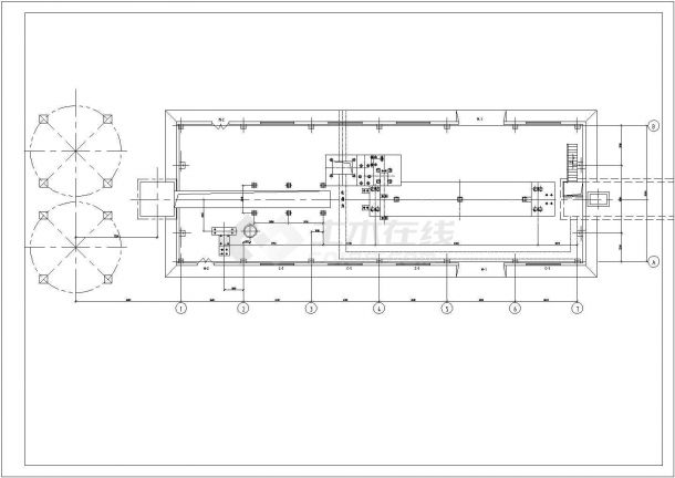 较长工厂框架结构规划CAD套图-图一