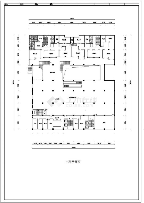 大型商场CAD建筑图-图二