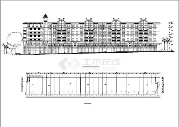 某地七层商住楼建筑设计方案CAD图-图二