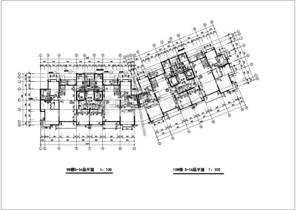 某地方多层住宅标准层建筑设计CAD平面图-图二