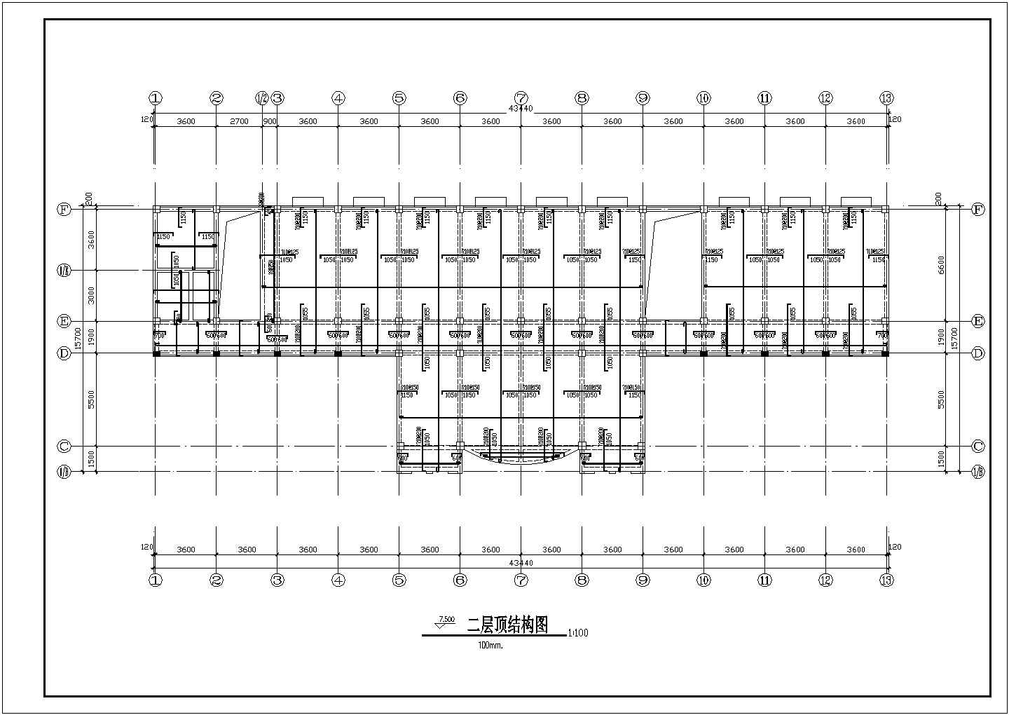 某框架结构办公楼结构施工图纸