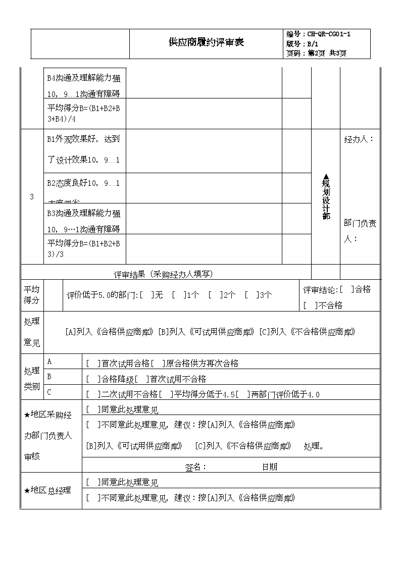 CG01-1供应商履约评审表-房地产公司管理资料.doc-图二