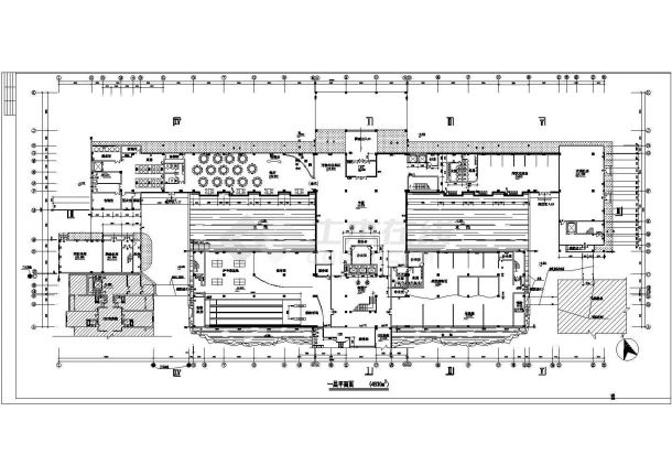 北京市宾馆建筑平面图CAD套图-图一