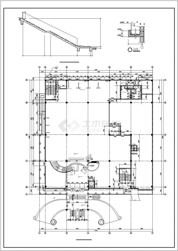 某综合大楼建筑CAD示意图-图二