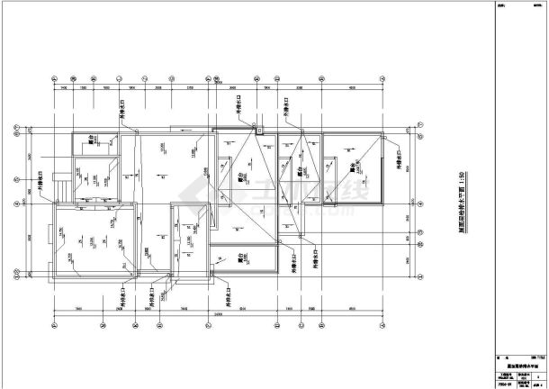 某别墅典型的给排水全套设计cad基础平面图-图二