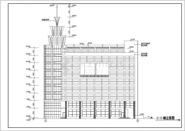某科技研发中心办公楼建筑设计图（全套）-图二