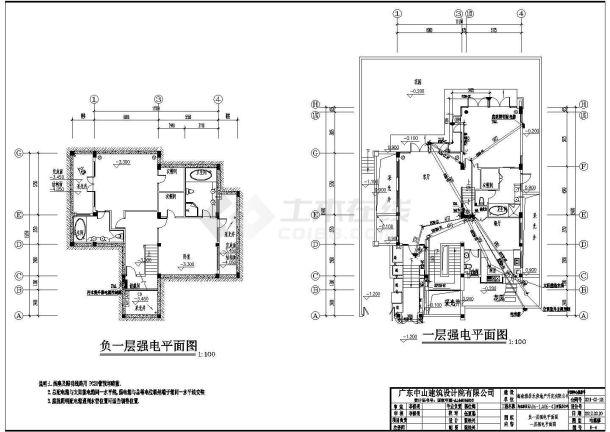 [海南]别墅建筑D型住宅电气施工预埋图-图一