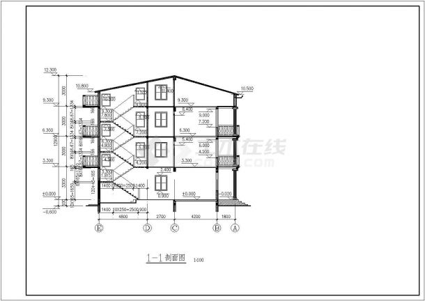 新农村住宅设计方案CAD图纸-图二