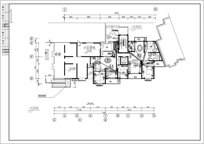 多层住宅电气设计系统施工平面CAD参考图_图1