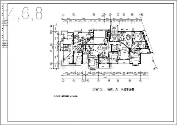 多层住宅电气设计系统施工平面CAD参考图-图二