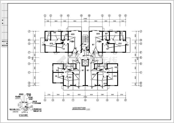 某地区典型的住宅楼电气施工图-图一