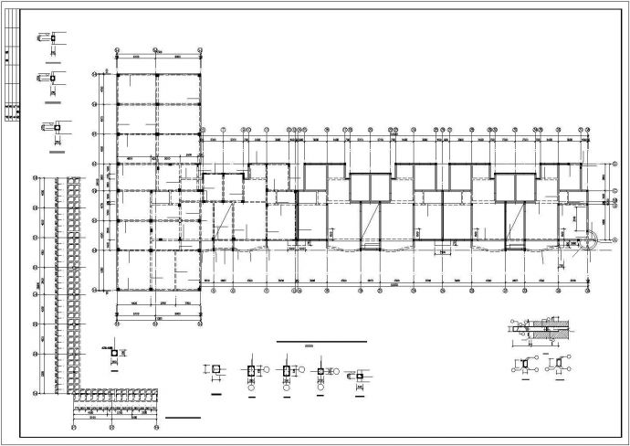 某市某居住楼结构施工参考平剖面CAD图_图1