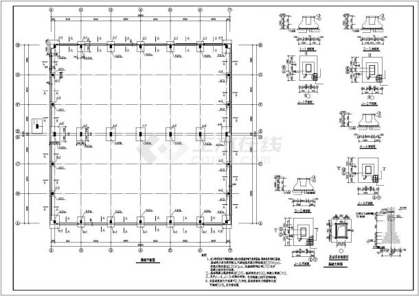 某地区厂区厂房设计施工图（平面图、立面图）-图二