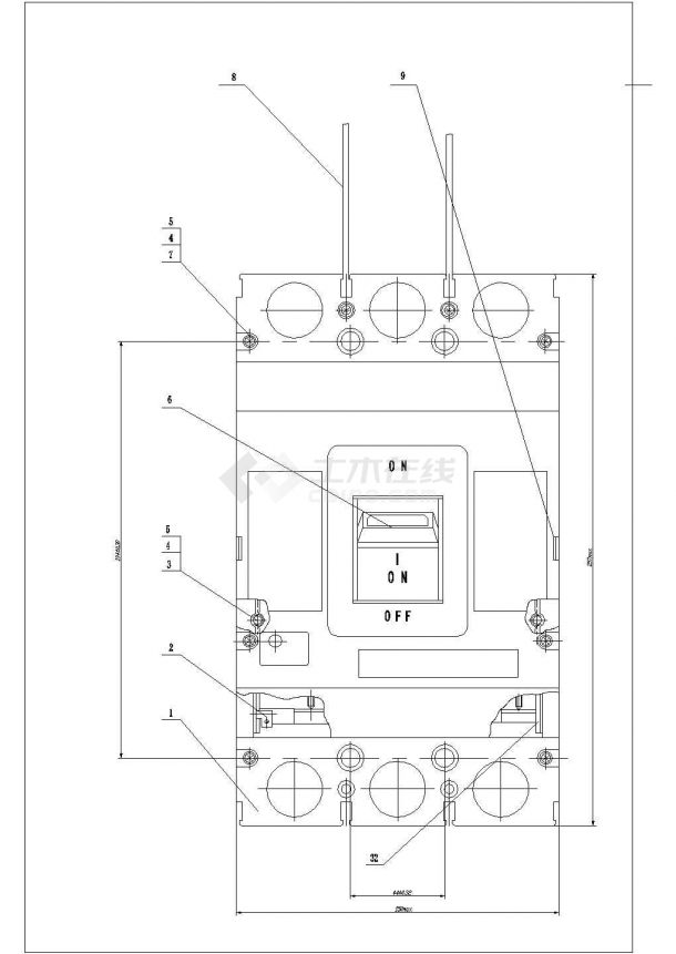 某新式CM1-400L塑料外壳式断路器总装图-图一