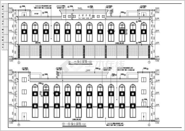 某地太洋厂房建筑施工图（共8张）-图一