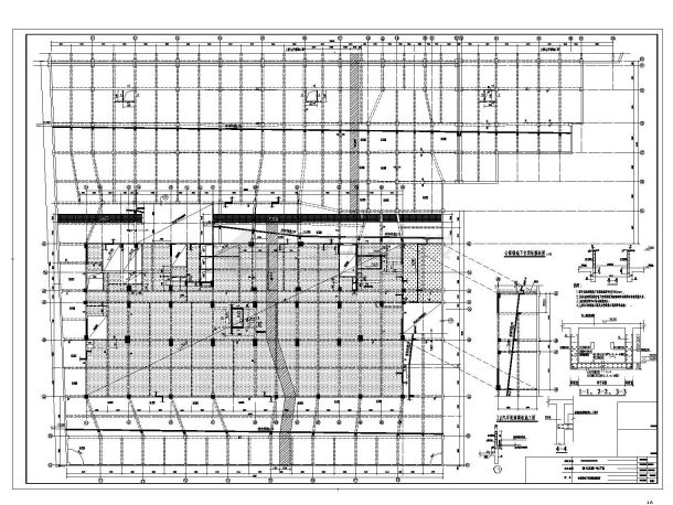 广东省地下单层剪力墙结构地下车库结构布置CAD规划详图-图一