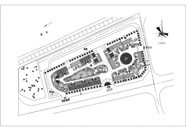 某地一整套民族新村景园规划设计cad施工图-图一