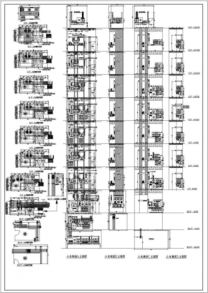某地配电房的排位建筑设计详细图纸_图1