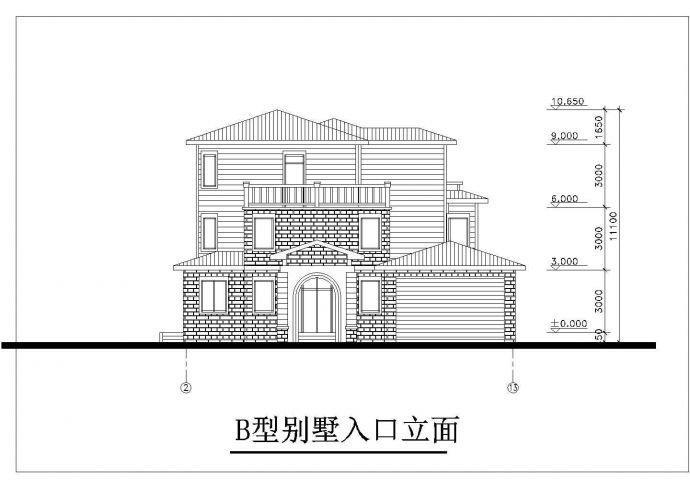 【北京市】三环某别墅建筑设计施工图纸_图1