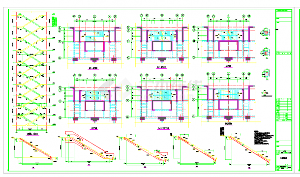 某地某转换层结构楼梯节点构造详图CAD图纸-图一